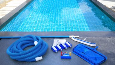 Swimming pool with tools