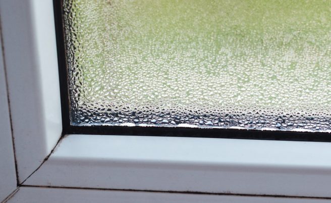 Plastic,Window,With,Condensation.,Double,Glazed,Pvc,Window.,Condensation,On
