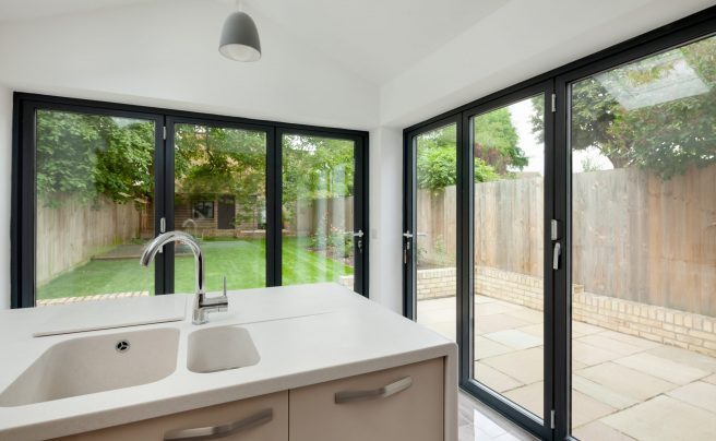 Bifold doors in kitchen