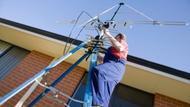 man with aerial