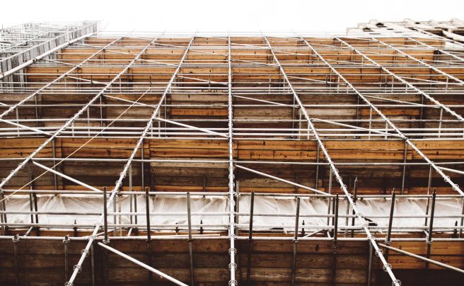 Scaffolding on a building
