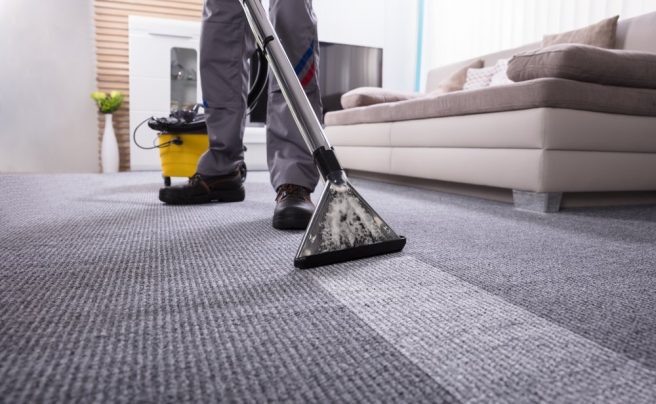 carpet cleaner on floor